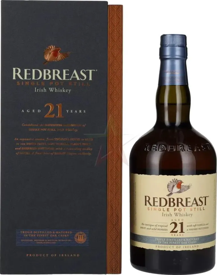 Redbreast 21 years old single pot still irish whiskey in cassa di legno