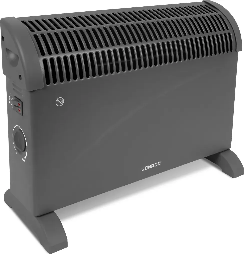 Riscaldatore elettrico | Termoconvettore - 2000W - Grigio | Termostato regolabile