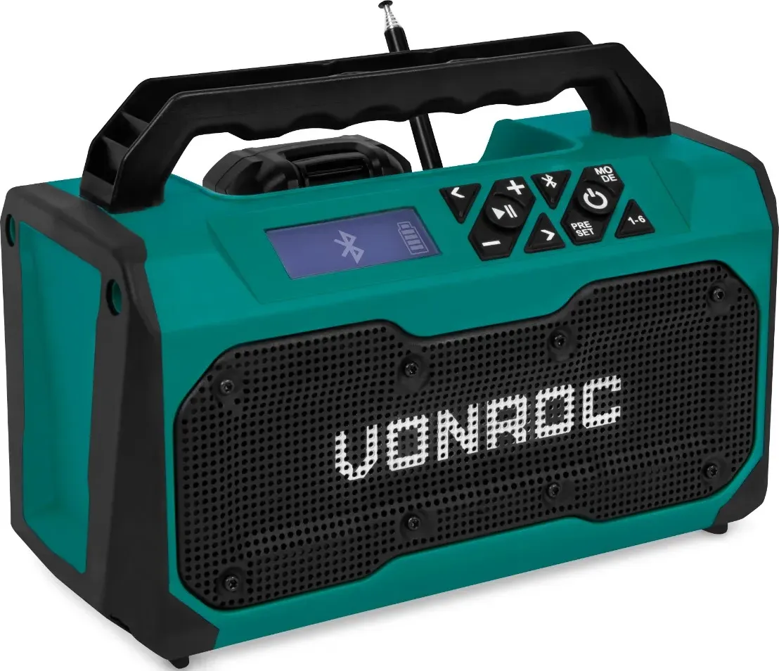 Radio da cantiere 20V - FM, Bluetooth &amp; USB | Batteria e caricatore rapido inclusi