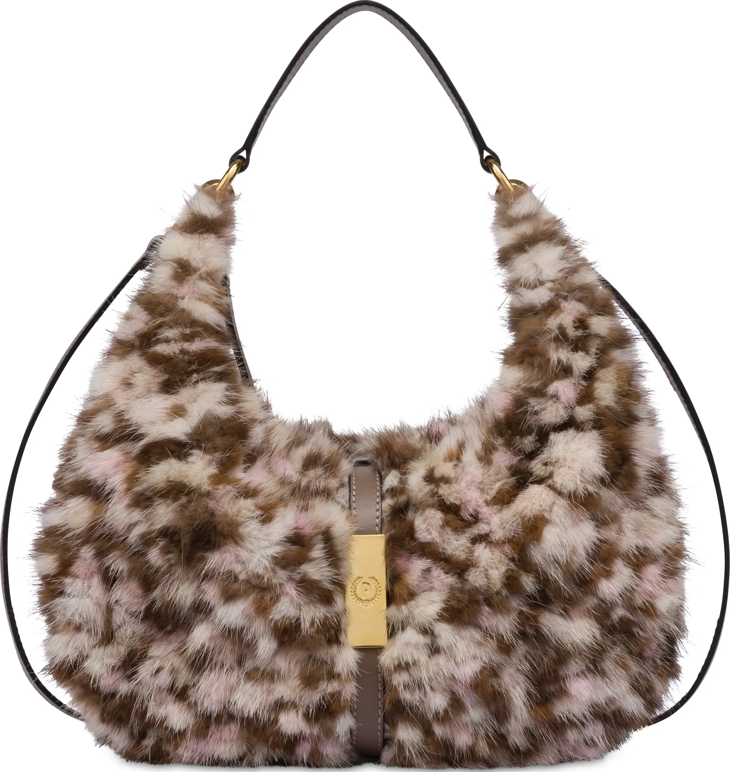 Hobo bag in visione riciclato Asia ROSA/BEIGE/MARRONE/TAUPE