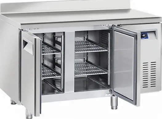 Tavolo refrigerato - alzatina - n. 2 porte - cm 135 x 70 x 85 h