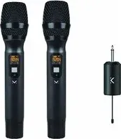 "New Majestic Mic-720w Microfono Doppio Wireless Uhf con Ricevitore Ricaricabile"