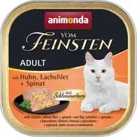 "animonda vom Feinsten Adult con cuore prelibato 6 x 100 g Umido per gatti - Pollo, Filetto di salmone & Spinaci"