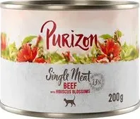 "Purizon Single Meat 6 x 200 g umido per gatto - Manzo con Fiori di Ibisco"