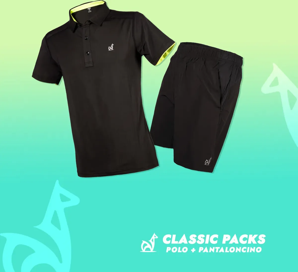CLASSIC PACKS polo + pantaloncino black