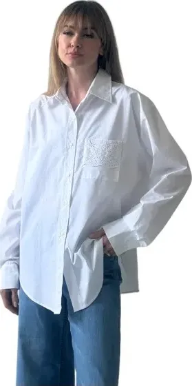 CAMICIA   COTONE DETTAGLIO SANGALLO