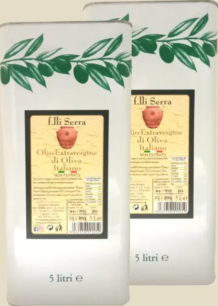 Olio Extra vergine D'oliva - Fratelli Serra - Latta 5 lt. di bontadellasardegna.com