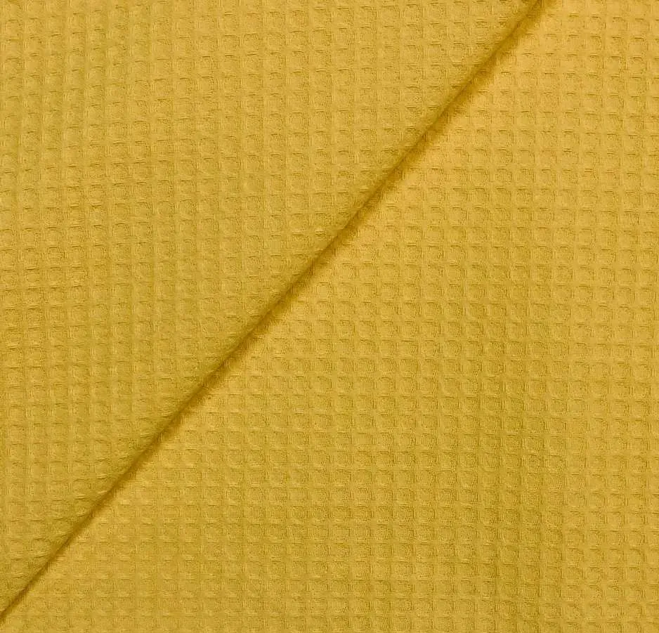 Tessuto Cotone Nido D'Ape 50 Cm Spugna Giallo