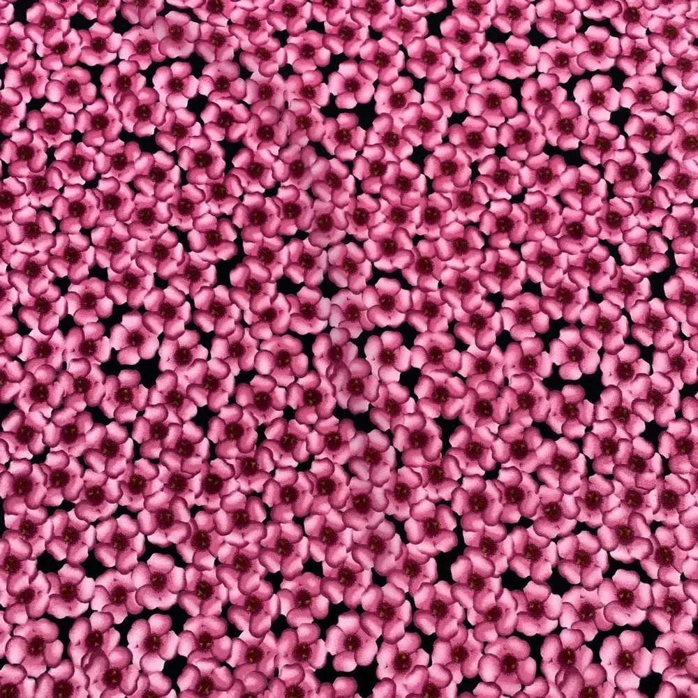 Tessuto Crepe De Chine Stampato Fiorato 50 Cm Provenzale Rosa