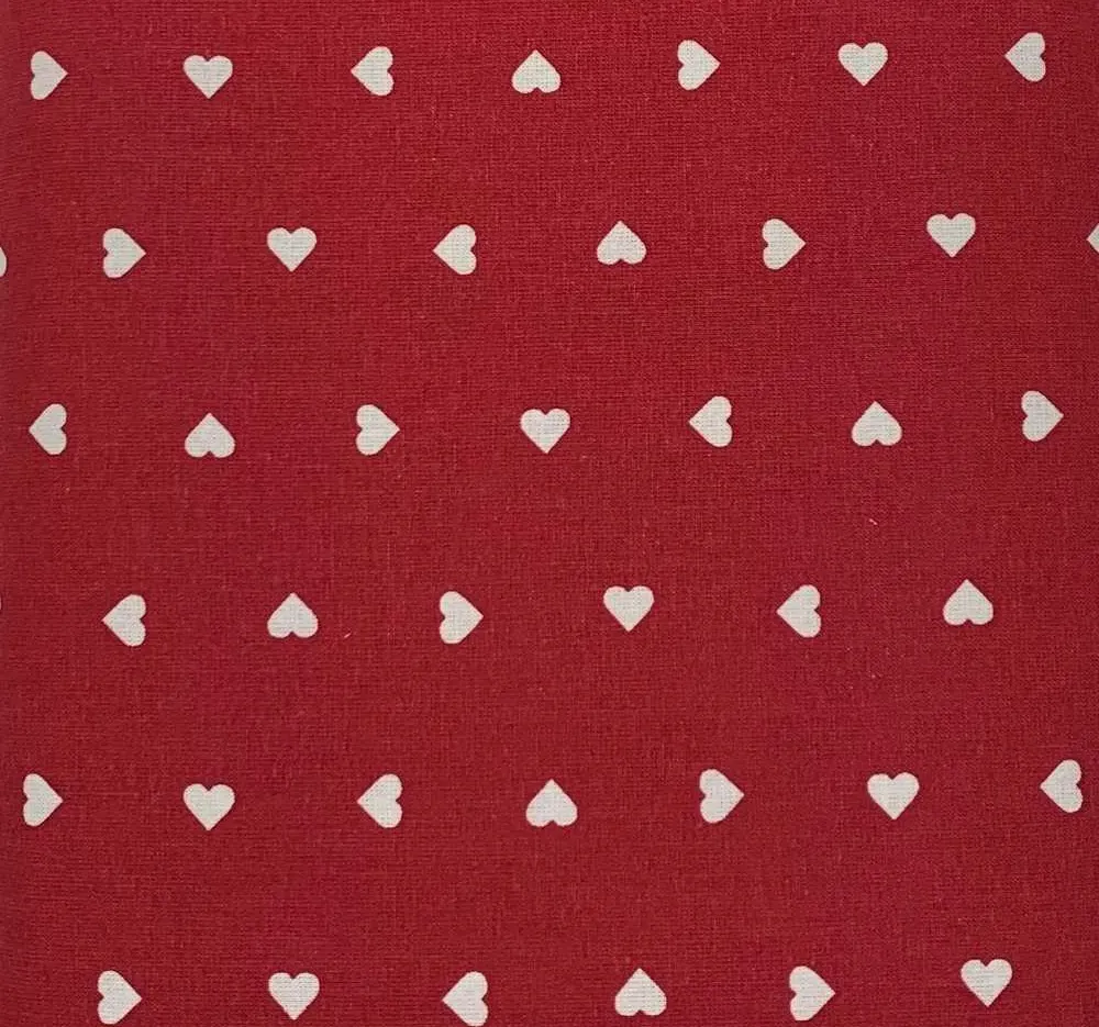 Tessuto Cotone Cuore Bianco 50 Cm Rosso