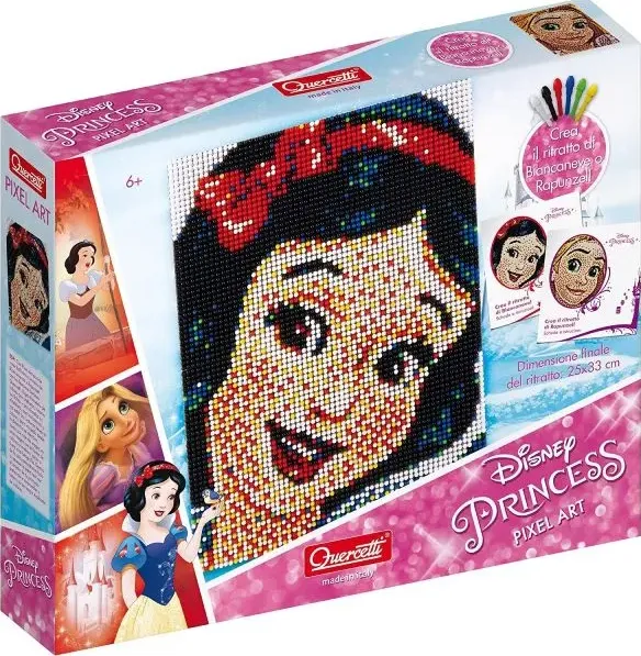 Quercetti 0811 Pixel Art Disney Princess Chiodini Colorati Ritratto