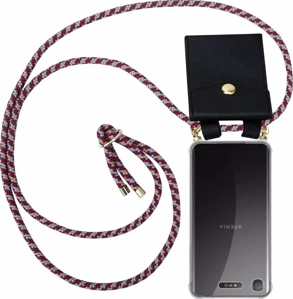 Cadorabo TPU Mobile Phone Chain GOLD Cover (Sony Xperia XZ1), Cover smartphone, Bianco, Giallo, Rosso