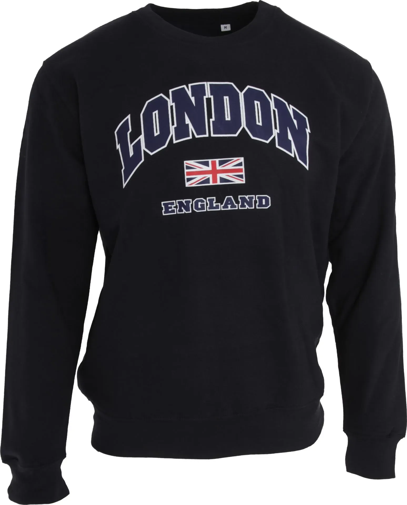 Universal Textiles, Uomini, Felpa + Maglione, Felpa con scritta London England e disegno UnionJack, Blu, (XXL)