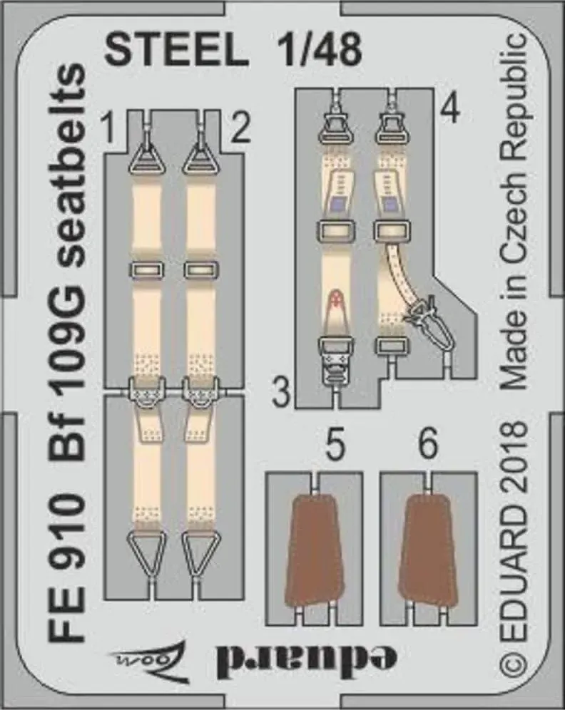 Eduard Cinture di sicurezza Bf 109G ACCIAIO per Eduard