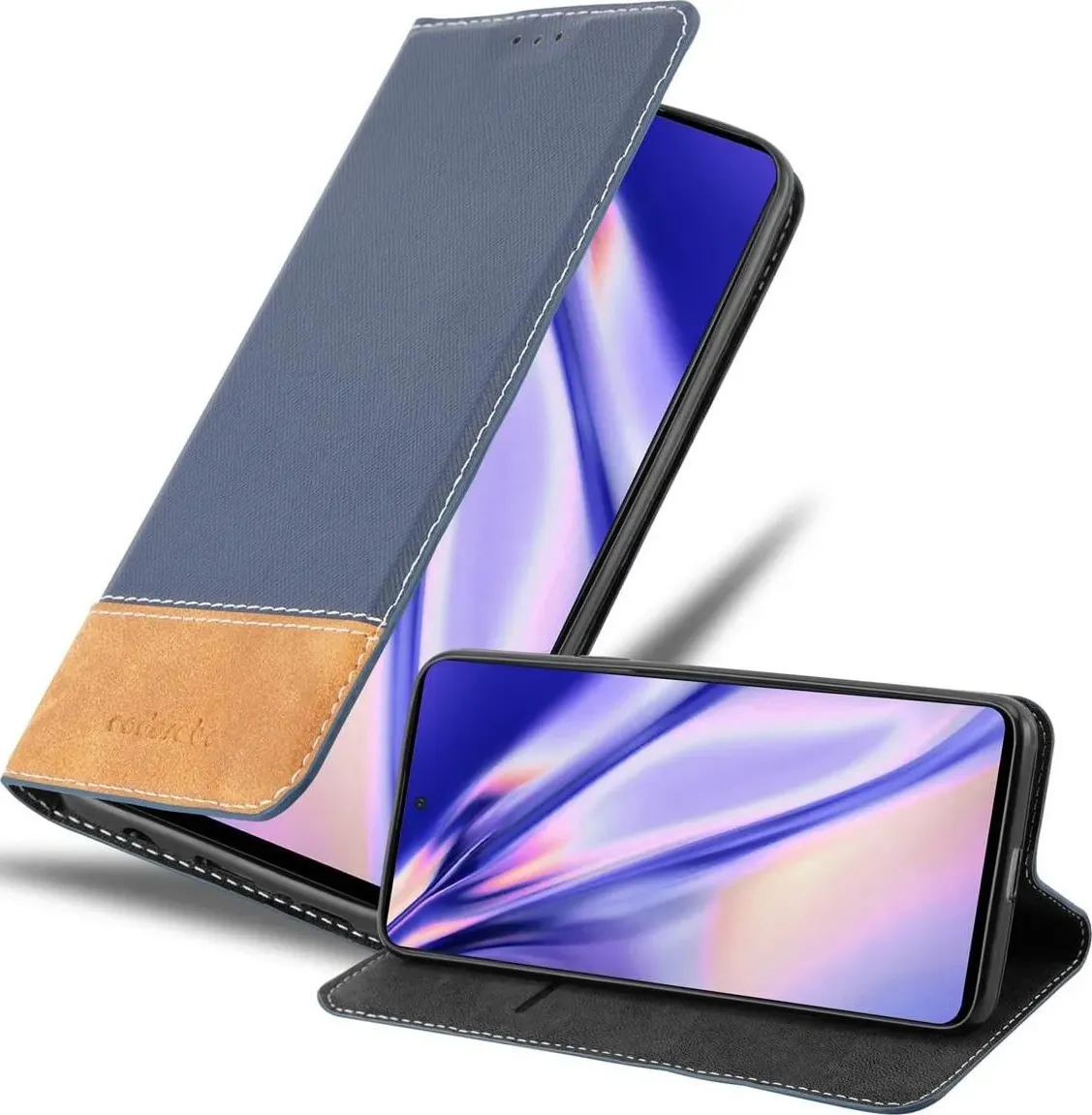 Cadorabo X-Wallet Copertura della tuta in ecopelle (Galaxy A51, Galaxy M40s), Cover smartphone, Blu, Marrone