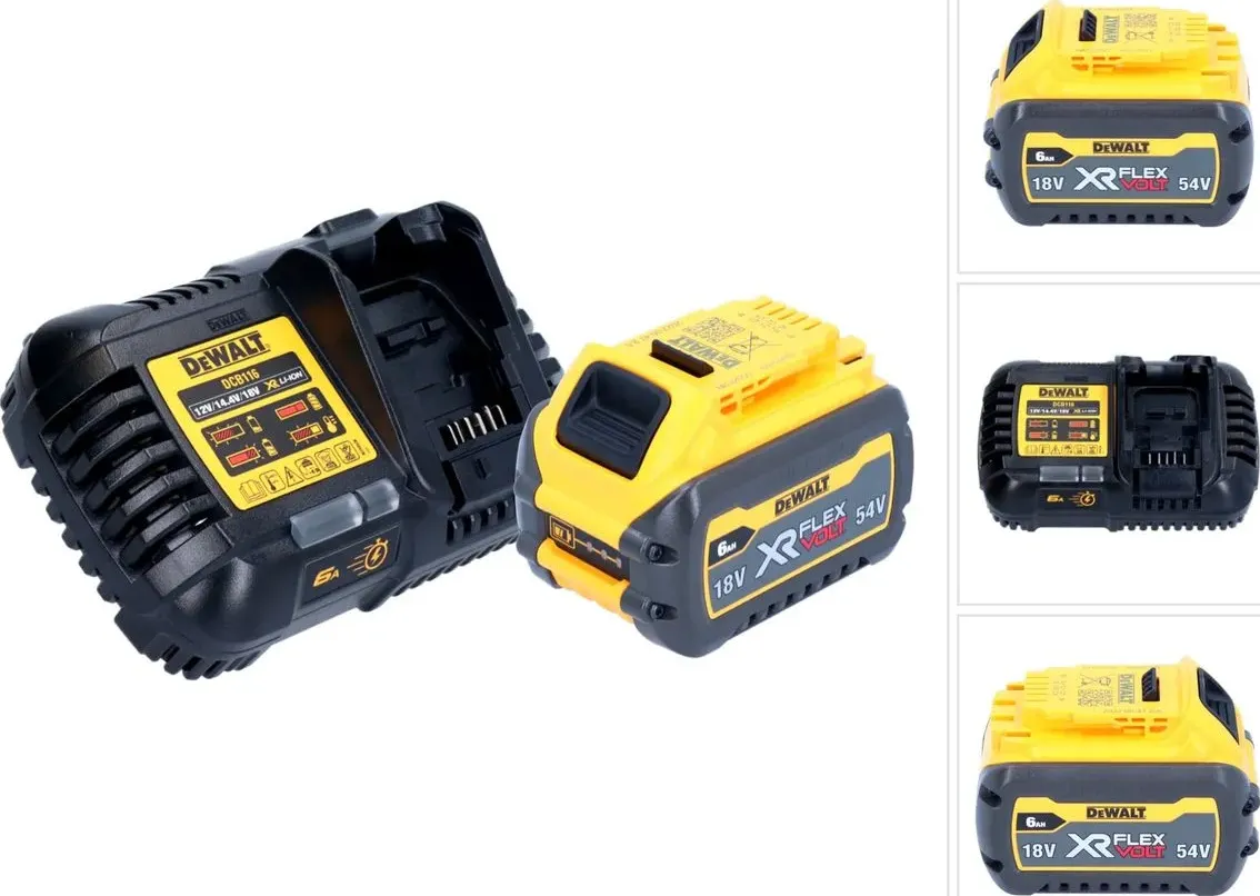 DeWalt, Batteria + Caricatore, Set di avviamento batteria 18 V 1x Batteria DCB 546 6,0 Ah + Caricabatteria rapido DCB 116 XR