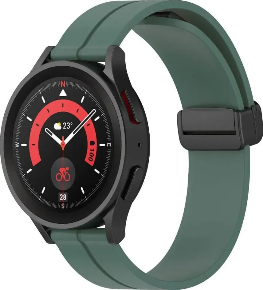 Cover-Discount Bracciale di ricambio in silicone 20 mm verde oliva, Cinturino per smartwatch + sportwatch