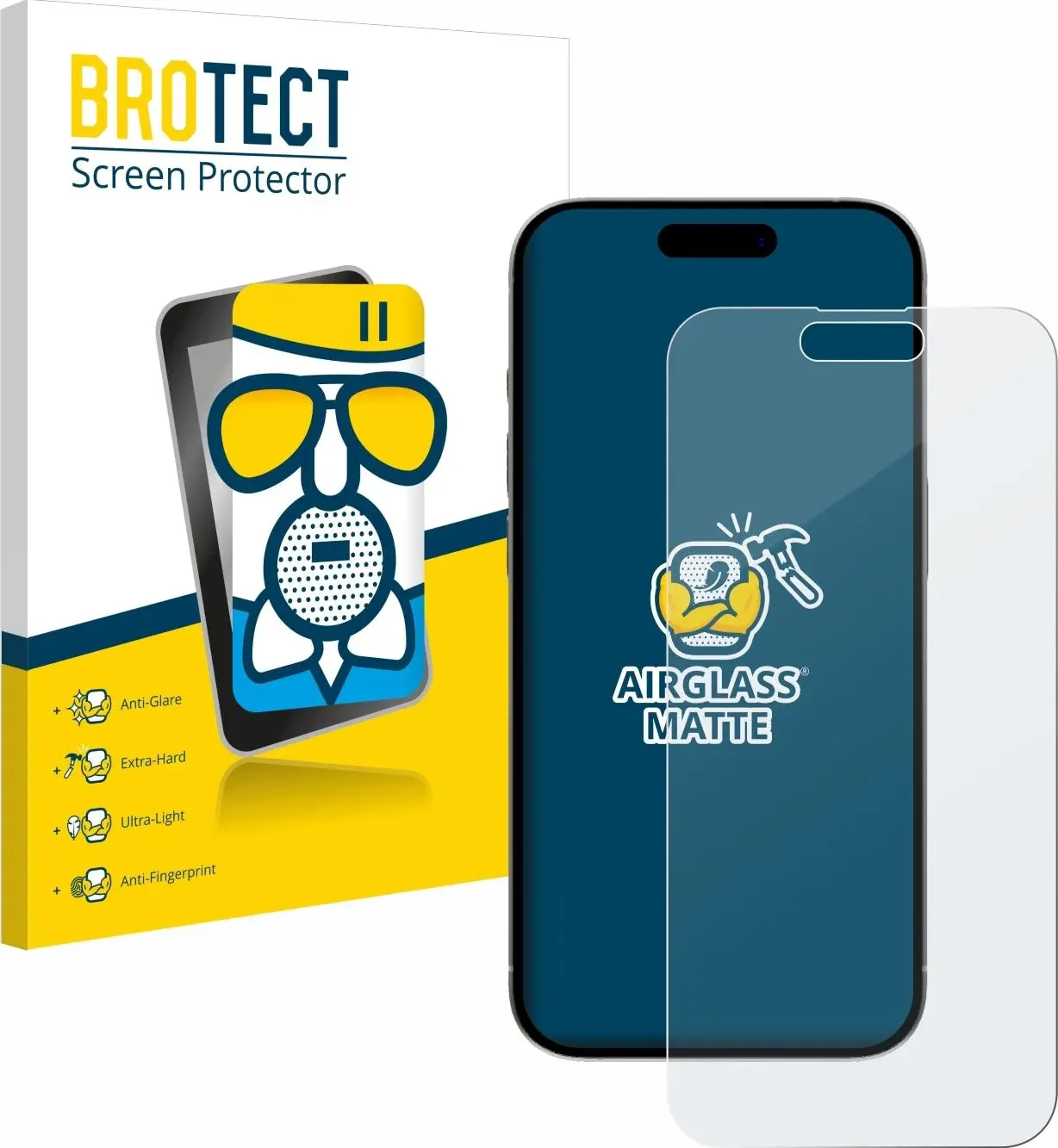 BROTECT AirGlass Vetro Opaco (1 Pezzo/i, iPhone 15), Pellicola protettiva smartphone