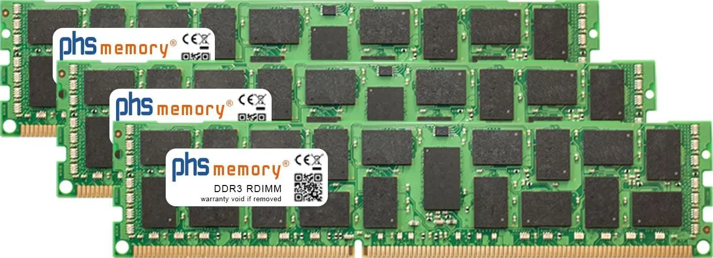 PHS-memory 24GB (3x8GB) Kit di memoria RAM per Supermicro SuperServer 2026T-URF4+-LR DDR3 RDIMM 1333MHz (Supermicro SuperServer 2026T-URF4+-LR, 3 x 8GB), Memoria RAM (modelli specifici)