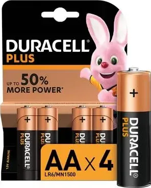 (1 confezione) duracell plus batterie 4pz stilo lr6 mn1500 aa