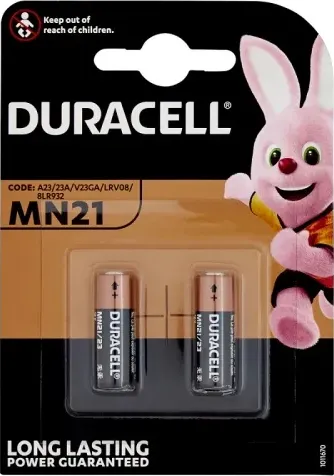 (1 confezione) duracell spec. batterie 2pz mn21 a23/23a/v23ga/lrv08...