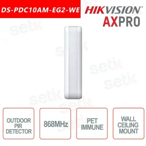  hikvision ds-pdc10am-eg2-we rilevatore pir a tenda wireless per es...