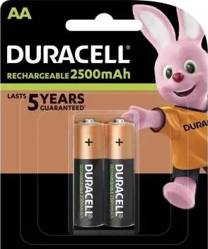 (1 confezione) duracell ricar. batterie 2pz stilo 2500mah hr6 dx150...