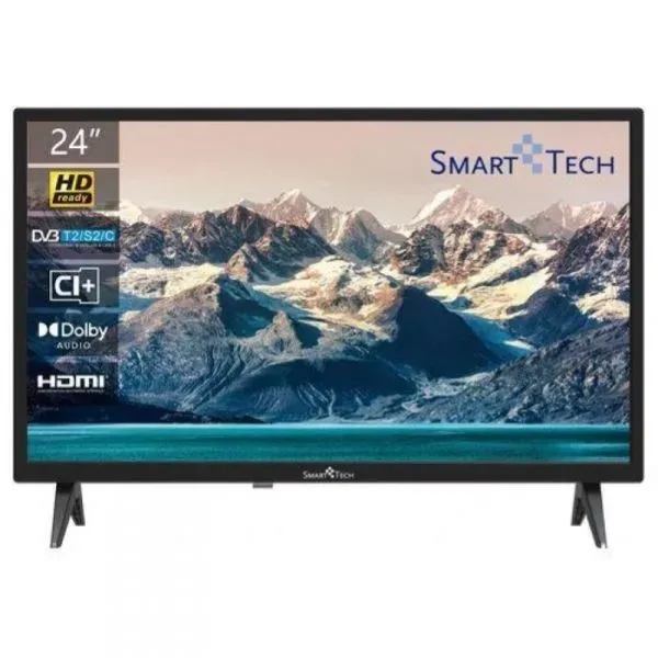 Smart tech tv led 24hn10t2 24 pollici hd hotel mode dolby audio dvb-t2-c-s2 h.265