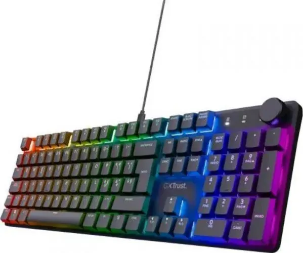 Trust gxt 866 torix tastiera gaming meccanica interruttori huano lineari illuminazione rgb anti-ghosting n-key rollover tastiera usb gaming programmabile layout italiano qwerty pc laptop nero