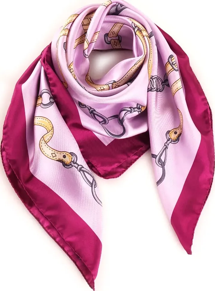 Foulard lilla 90x90cm in seta stampata REINS