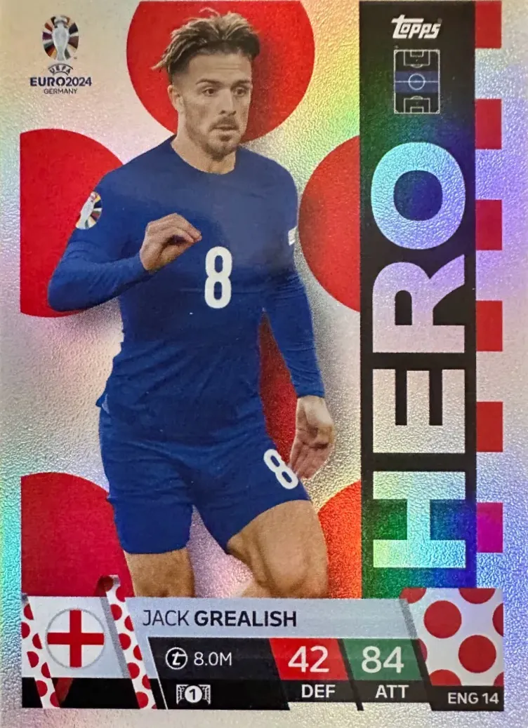 N.ENG 14  Jack Grealish England  - Match Attax Euro 2024 Topps