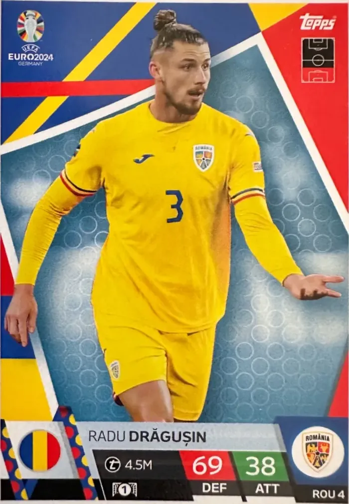 N.ROM 4  Radu Dr?gu?in Romania  - Match Attax Euro 2024 Topps