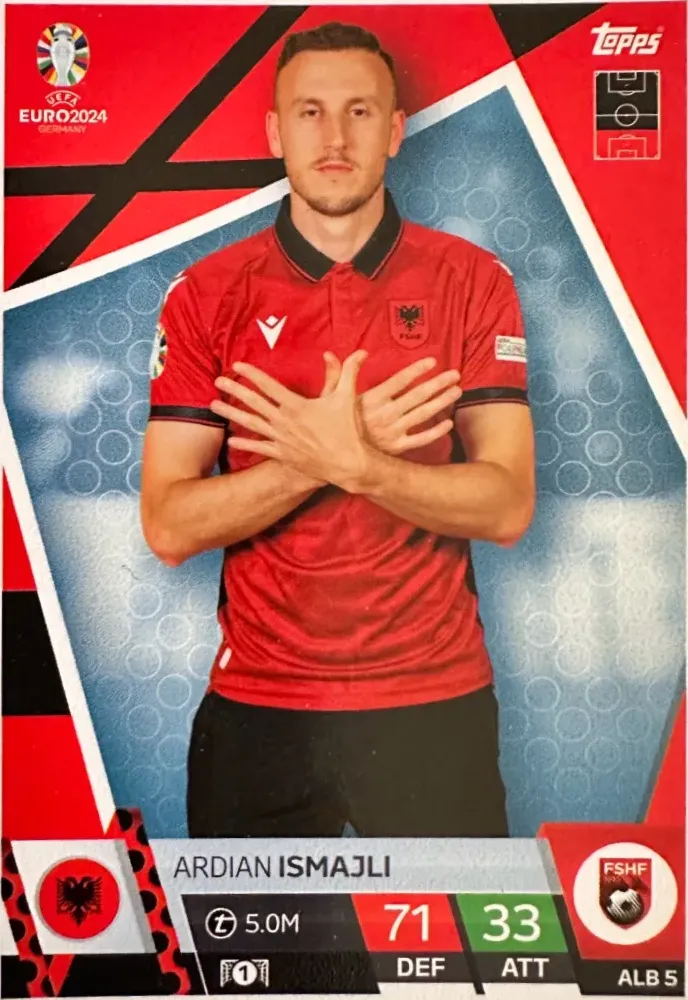 N.ALB 5  Ardian Ismajli Albania  - Match Attax Euro 2024 Topps