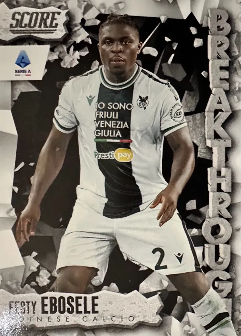 (220)   N.20  Festy Ebosele Udinese Breakthrough  - Score Serie A 2023/24 Panini