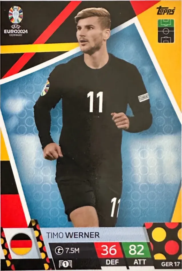 N.GER 17  Timo Werner Germany  - Match Attax Euro 2024 Topps