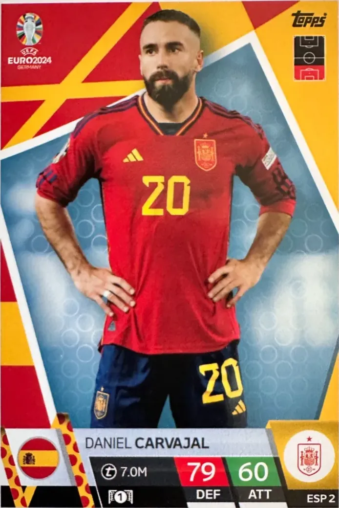 N.ESP 2  Daniel Carvajal Spain  - Match Attax Euro 2024 Topps