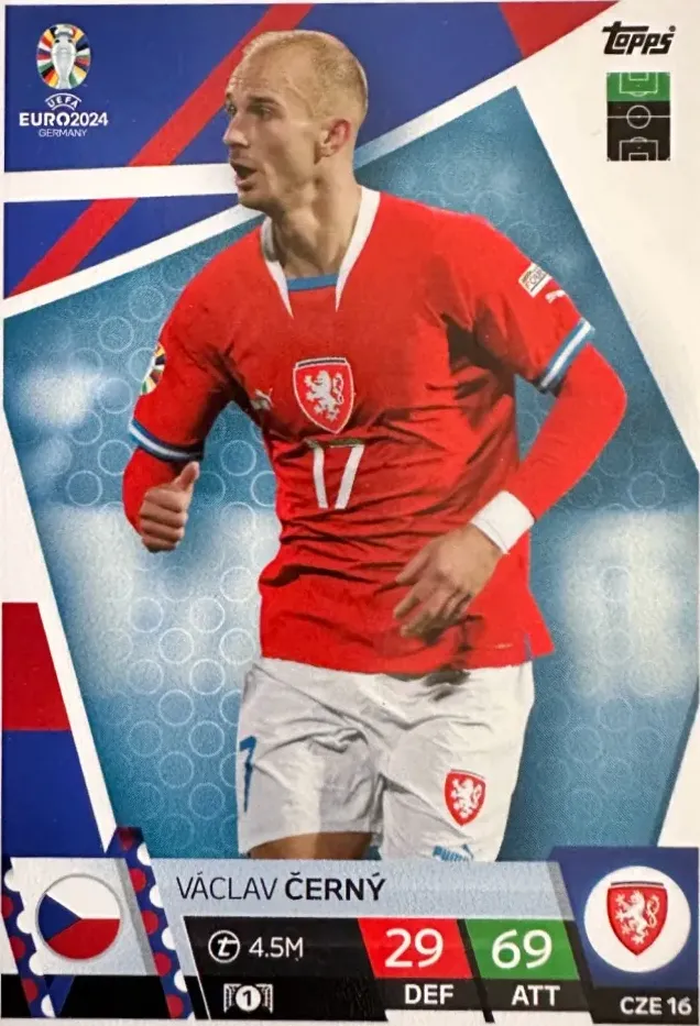 N.CZE 16  Václav ?erný Czech Republic  - Match Attax Euro 2024 Topps