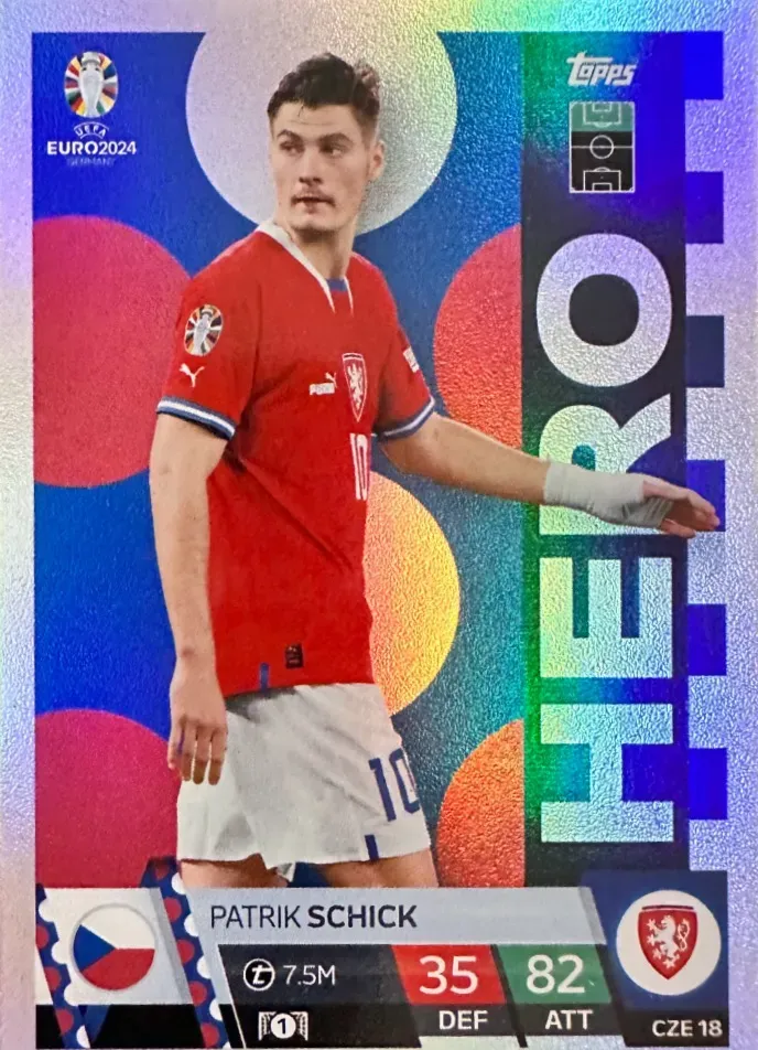 N.CZE 18  Patrik Schick Czech Republic  - Match Attax Euro 2024 Topps