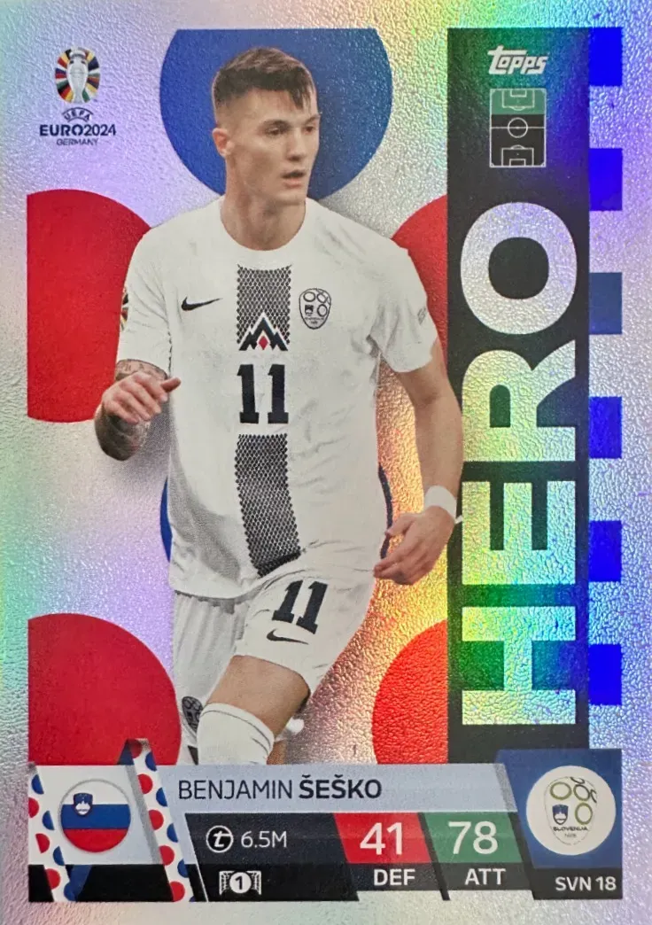 N.SVN 18  Benjamin eko Slovenia  - Match Attax Euro 2024 Topps