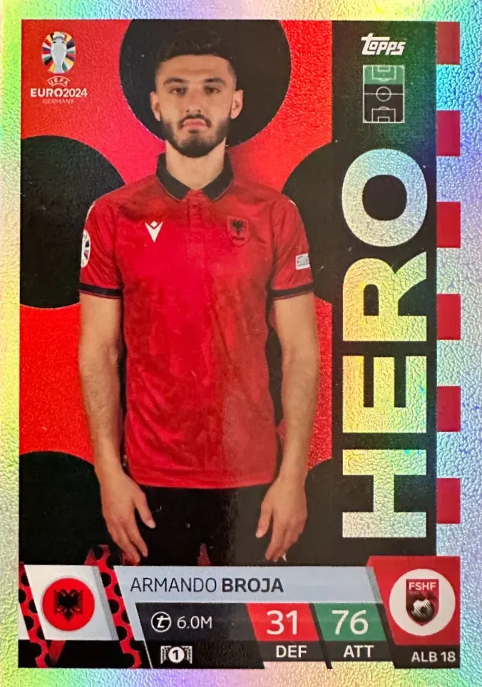 N.ALB 18  Armando Broja Albania  - Match Attax Euro 2024 Topps