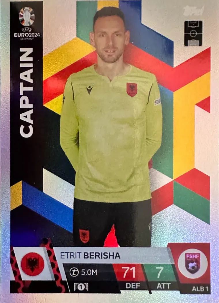 N.ALB 1  Etrit Berisha Albania  - Match Attax Euro 2024 Topps