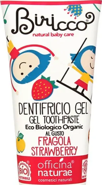 Biricco dentifricio naturale per bambini gusto fragola 75ml