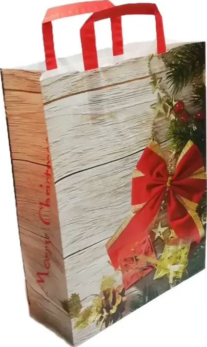 busta carta shoppers natale cm 27x10x28 merry christmas di ragstore.it