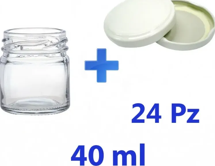 24 barattoli vasetti vetro per monodose miele 40 ml con tappo