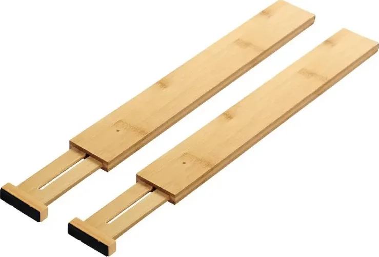 divisori a molla per cassetti in legno di bambu' cm 44-56 - 2 pz venduto da ragstore.it