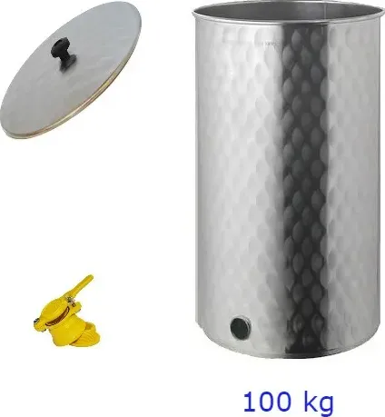 Maturatore acciaio inox per miele da 100 kg completo di rubinetto - 4f