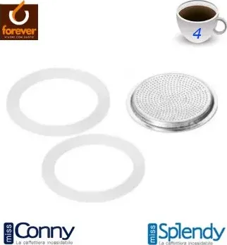 Guarnizione caffettiera forever 4tz 2 pz+filtro conny-spendy