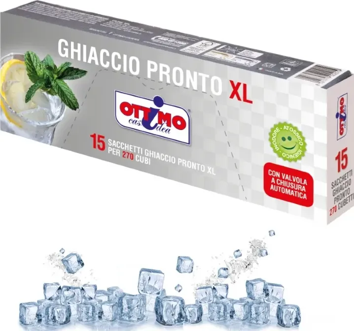 Buste forma ghiaccio cubetti pronto xl ottimo 15 pz