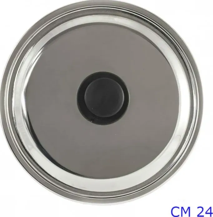 Coperchio inox cm 24 con pomello plastica