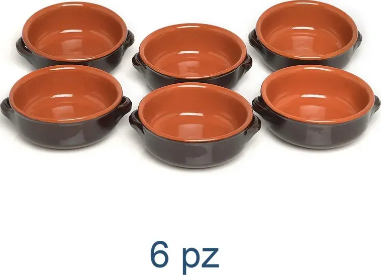 Set 6 tegamini in terracotta smaltata 14 cm brunella